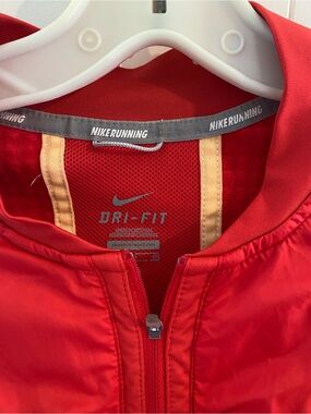 Nike Red Dri-FIT Running Jacket with Gold Trim